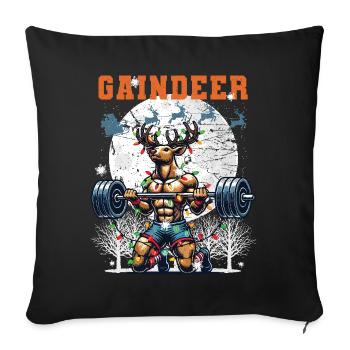 Christmas Workout Reindeer Fitness Humor - Sofa pillowcase 17,3'' x 17,3'' (45 x 45 cm) - black - Front