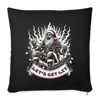 Santa Claus Fairy Lights Chaos - Sofa pillowcase 17,3'' x 17,3'' (45 x 45 cm) - black - Front