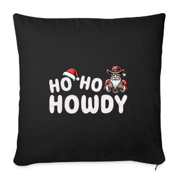 Père Noël Cowboy Ho Ho Howdy - Housse de coussin décorative 45 x 45 cm - noir - Devant