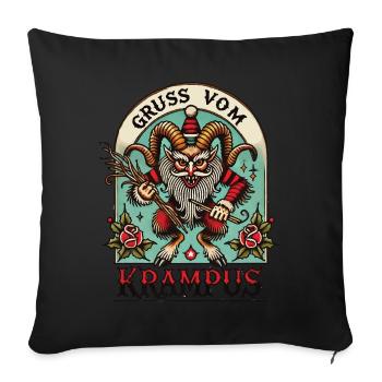 Salutation du Krampus Noël Myths Fun - Housse de coussin décorative 45 x 45 cm - noir - Devant