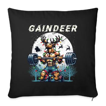 Gaindeer Funny Fitness Conception de Noël - Housse de coussin décorative 45 x 45 cm - noir - Devant