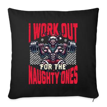 Krampus Trainiert Für Die Frechen - Sofakissenbezug 45 x 45 cm - Schwarz - Vorne