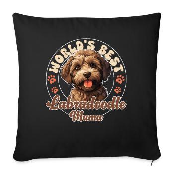 Labradoodle Groovy Labradoodle Mom - Sofa pillowcase 17,3'' x 17,3'' (45 x 45 cm) - black - Front