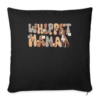 Whippet Groovy Whippet Mom - Sofa pillowcase 17,3'' x 17,3'' (45 x 45 cm) - black - Front