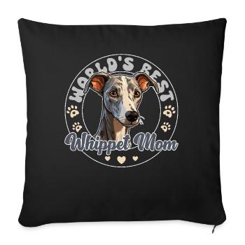 Whippet Groovy Whippet Mom - Sofakissenbezug 45 x 45 cm - Schwarz - Vorne