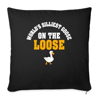 Worlds Silliest Goose On The Loose - Sofa pillowcase 17,3'' x 17,3'' (45 x 45 cm) - black - Front