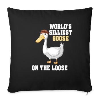 L’oie la plus stupide du monde en liberté - Housse de coussin décorative 45 x 45 cm - noir - Devant