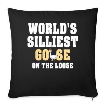 L’oie la plus stupide du monde en liberté - Housse de coussin décorative 45 x 45 cm - noir - Devant