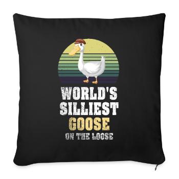 Worlds Silliest Goose On The Loose - Sofa pillowcase 17,3'' x 17,3'' (45 x 45 cm) - black - Front