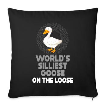 L’oie la plus stupide du monde en liberté - Housse de coussin décorative 45 x 45 cm - noir - Devant