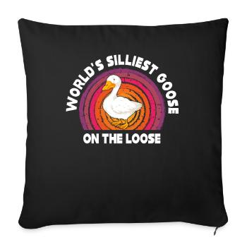 Worlds Silliest Goose On The Loose - Sofa pillowcase 17,3'' x 17,3'' (45 x 45 cm) - black - Front