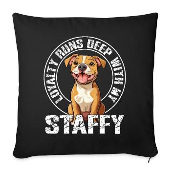 American Staffordshire Loyalty runs deep with my - Sofakissenbezug 45 x 45 cm - Schwarz - Vorne