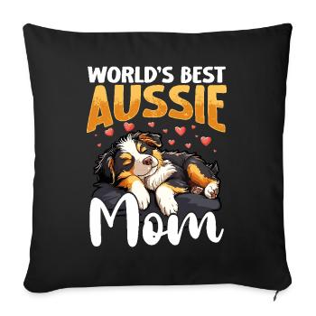 Berger Australien Chien Aussie Mama - Housse de coussin décorative 45 x 45 cm - noir - Devant