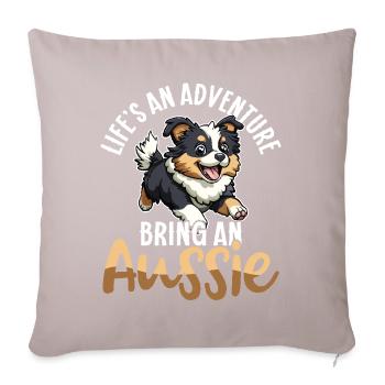Australian Shepherd Dog Aussie Mom Aussie Dad - Sofa pillowcase 17,3'' x 17,3'' (45 x 45 cm) - light taupe - Front