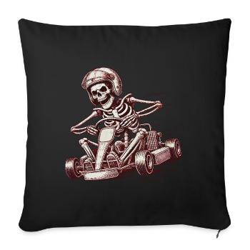 Skeleton Go-Kart Retro Adventure - Sofa pillowcase 17,3'' x 17,3'' (45 x 45 cm) - black - Front