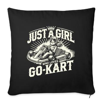 Juste une fille qui aime le karting - Housse de coussin décorative 45 x 45 cm - noir - Devant