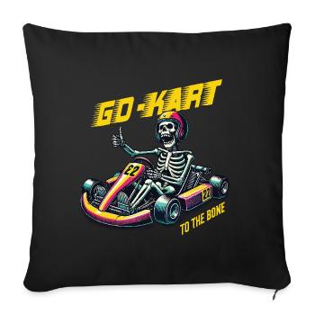 Go-Kart To The Bone Retro Skeleton Style - Sofa pillowcase 17,3'' x 17,3'' (45 x 45 cm) - black - Front