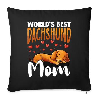 Dachshund Dog Dachshund mom - Sofa pillowcase 17,3'' x 17,3'' (45 x 45 cm) - black - Front