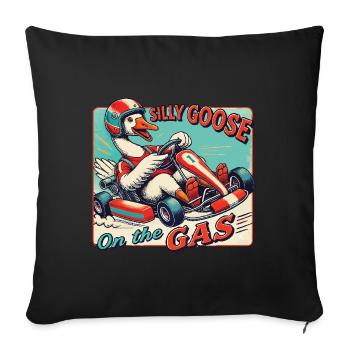 Aventure drôle et stupide de karting Go-Kart sur gaz - Housse de coussin décorative 45 x 45 cm - noir - Devant
