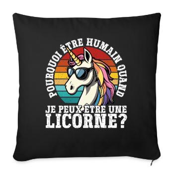 Pourquoi être humain quand je peux être une - Housse de coussin décorative 45 x 45 cm - noir - Devant