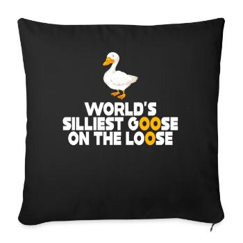 L’oie la plus stupide du monde en liberté - Housse de coussin décorative 45 x 45 cm - noir - Devant