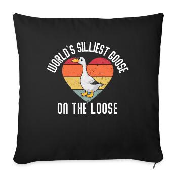 L’oie la plus stupide du monde en liberté - Housse de coussin décorative 45 x 45 cm - noir - Devant