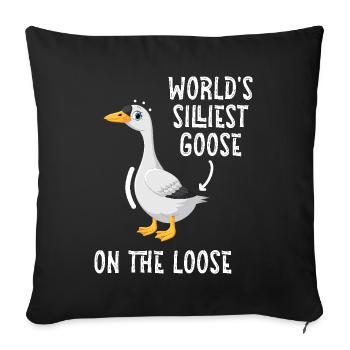 Worlds Silliest Goose On The Loose - Sofa pillowcase 17,3'' x 17,3'' (45 x 45 cm) - black - Front