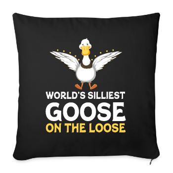 Worlds Silliest Goose On The Loose - Sofa pillowcase 17,3'' x 17,3'' (45 x 45 cm) - black - Front