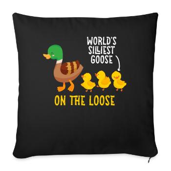 Worlds Silliest Goose On The Loose - Sofa pillowcase 17,3'' x 17,3'' (45 x 45 cm) - black - Front
