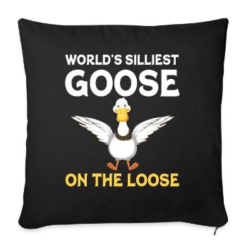 Worlds Silliest Goose On The Loose - Sofa pillowcase 17,3'' x 17,3'' (45 x 45 cm) - black - Front
