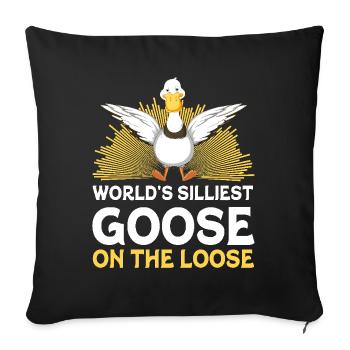 Worlds Silliest Goose On The Loose - Sofa pillowcase 17,3'' x 17,3'' (45 x 45 cm) - black - Front