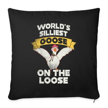 L’oie la plus stupide du monde en liberté - Housse de coussin décorative 45 x 45 cm - noir - Devant