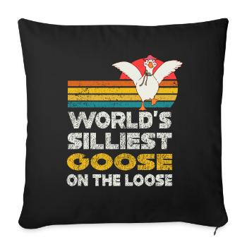 L’oie la plus stupide du monde en liberté - Housse de coussin décorative 45 x 45 cm - noir - Devant