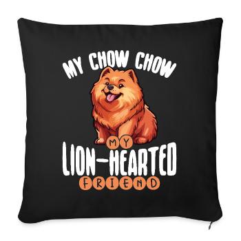 Chow Chow My lion Hearted Friend Chow Chow - Sofa pillowcase 17,3'' x 17,3'' (45 x 45 cm) - black - Front