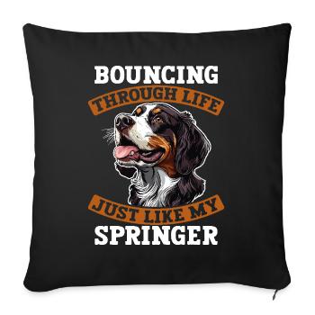 L’épagneul springer anglais rebondit dans la vie - Housse de coussin décorative 45 x 45 cm - noir - Devant