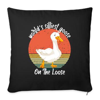 L’oie la plus stupide du monde en liberté - Housse de coussin décorative 45 x 45 cm - noir - Devant