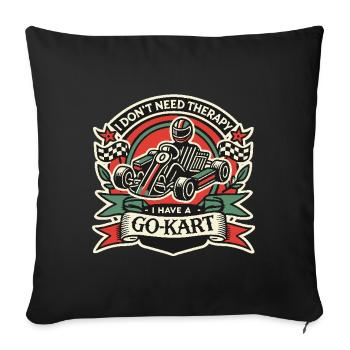 Go-Kart Driver Rétro Dicton Design - Housse de coussin décorative 45 x 45 cm - noir - Devant