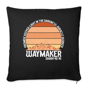 Waymaker Promise Keeper Miracle Worker - Sofa pillowcase 17,3'' x 17,3'' (45 x 45 cm) - black - Front