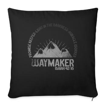 Waymaker Promise Keeper Miracle Worker - Sofa pillowcase 17,3'' x 17,3'' (45 x 45 cm) - black - Front