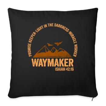Waymaker Promise Keeper Miracle Worker - Sofa pillowcase 17,3'' x 17,3'' (45 x 45 cm) - black - Front