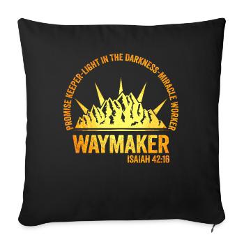 Waymaker Promise Keeper Miracle Worker - Sofa pillowcase 17,3'' x 17,3'' (45 x 45 cm) - black - Front