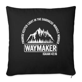Waymaker Promise Keeper Miracle Worker - Sofa pillowcase 17,3'' x 17,3'' (45 x 45 cm) - black - Front