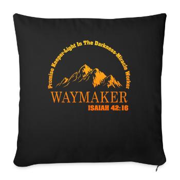 Waymaker Promise Keeper Miracle Worker - Sofa pillowcase 17,3'' x 17,3'' (45 x 45 cm) - black - Front