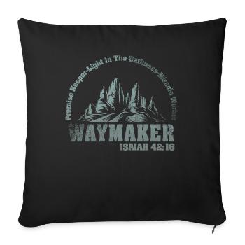 Waymaker Promise Keeper Miracle Worker - Sofa pillowcase 17,3'' x 17,3'' (45 x 45 cm) - black - Front