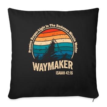 Waymaker Promise Keeper Miracle Worker - Sofa pillowcase 17,3'' x 17,3'' (45 x 45 cm) - black - Front