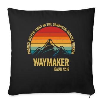 Waymaker Promise Keeper Miracle Worker - Sofa pillowcase 17,3'' x 17,3'' (45 x 45 cm) - black - Front