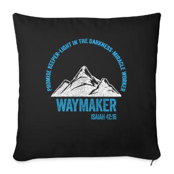 Waymaker Promise Keeper Miracle Worker - Sofa pillowcase 17,3'' x 17,3'' (45 x 45 cm) - black - Front