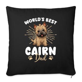 Cairn Terrier Groovy Cairn Dad - Housse de coussin décorative 45 x 45 cm - noir - Devant