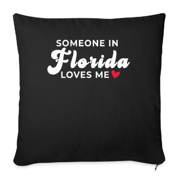 Someone In Florida Loves Me - Sofa pillowcase 17,3'' x 17,3'' (45 x 45 cm) - black - Front