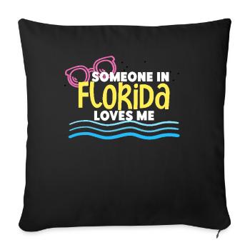 Someone In Florida Loves Me - Sofa pillowcase 17,3'' x 17,3'' (45 x 45 cm) - black - Front